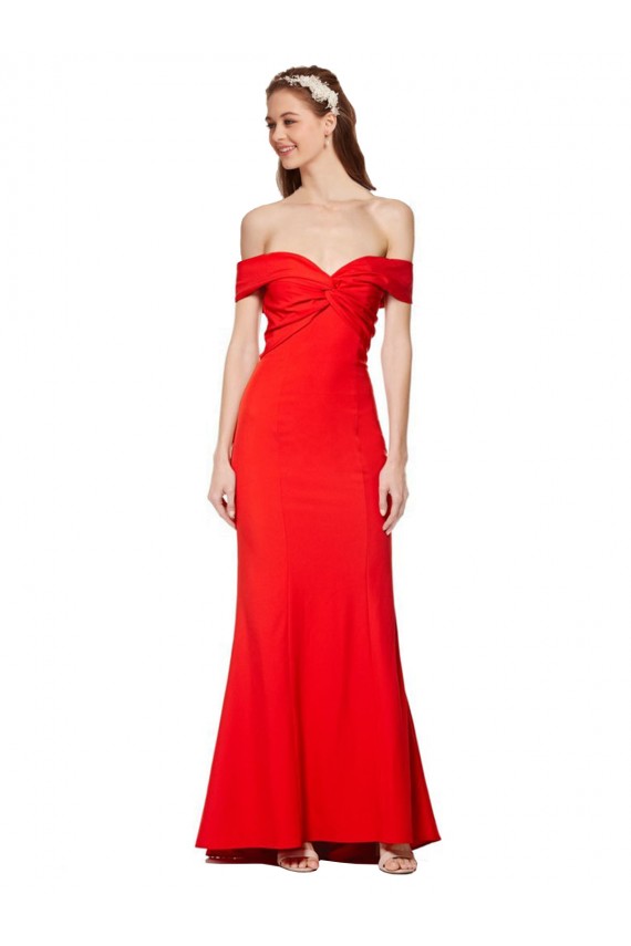 Outlet Sleeveless Stretch Crepe Mermaid Red Wedding Guest Dress Canada
