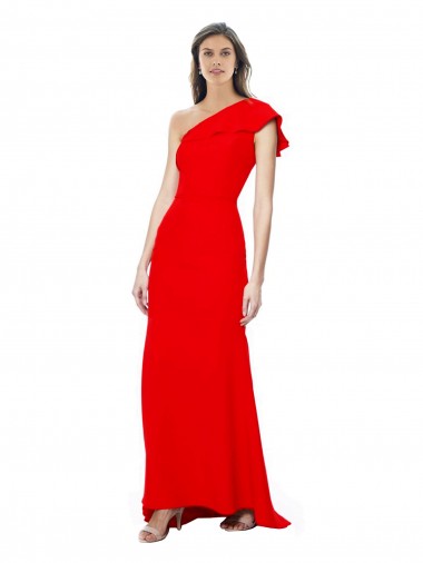 Outlet Sleeveless Stretch Crepe Mermaid Red Evening Dress Canada