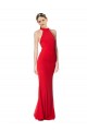 Outlet Sleeveless Stretch Crepe Mermaid Red Maxi Evening Dresses Canada