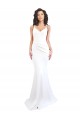 Outlet Sleeveless Stretch Crepe Low Back Mermaid White Sexy Evening Dress Canada