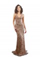 Outlet Sleeveless Stretch Crepe & Sequin Tulle Backless Mermaid Rose Gold Evening Dress Canada
