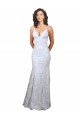 Outlet Sleeveless Stretch Crepe & Sequin Tulle Backless Mermaid White Evening Dress Canada