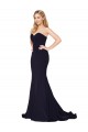 Outlet Sleeveless Stretch Crepe Mermaid Dark Navy Bridal Party Dress Canada