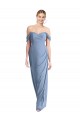 Outlet Sleeveless Soft Chiffon Low Back Mermaid Dusty Blue Maxi Evening Dress Canada