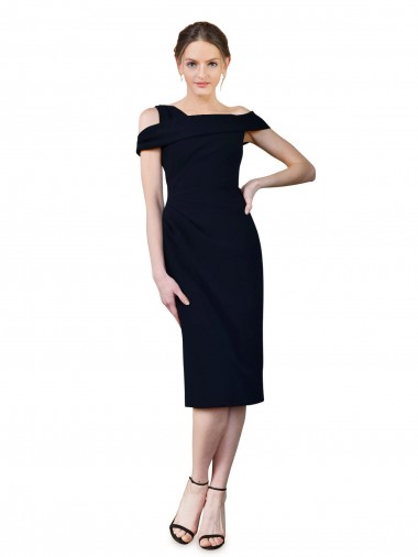 Outlet Sleeveless Stretch Crepe Mermaid Dark Navy Evening Gown Canada