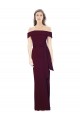 Outlet Sleeveless Stretch Crepe Low Back Mermaid Burgundy Gold Evening Dress Canada
