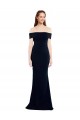 Outlet Sleeveless Stretch Crepe Keyhole Back Mermaid Dark Navy Evening Dress Canada