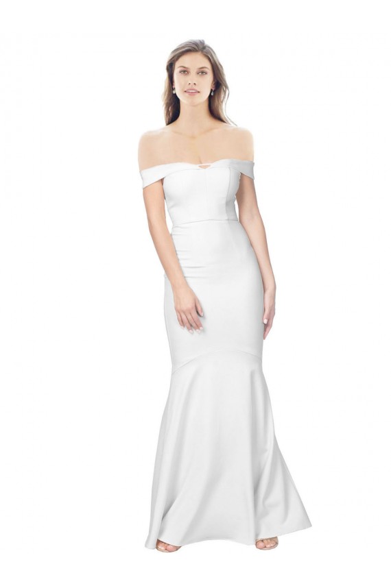 Outlet Sleeveless Stretch Crepe Low Back Mermaid Ivory Evening Dress Canada