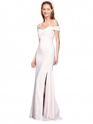 Outlet Sleeveless Stretch Crepe Mermaid White Evening Dress Canada