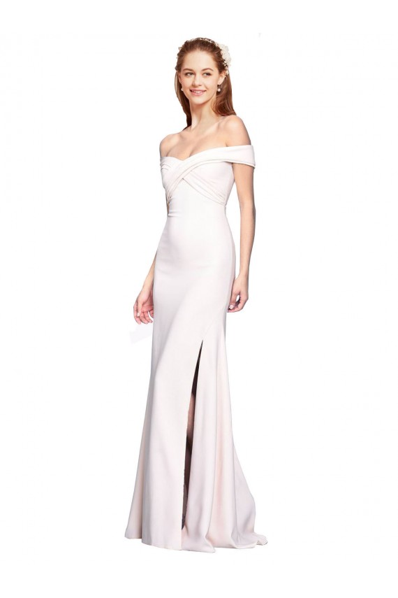 Outlet Sleeveless Stretch Crepe Mermaid White Evening Dress Canada