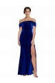 Outlet Sleeveless Stretch Velvet Mermaid Royal Blue Evening Dress Canada