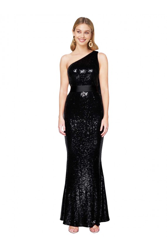 Outlet Sleeveless Sequin Mermaid Black Evening Dress Canada