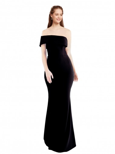Outlet Sleeveless Stretch Crepe Keyhole Back Mermaid Black Evening Dress Canada