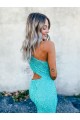 Outlet Sleeveless Velvet Sequin Mermaid Semi Formal Evening Dress Canada