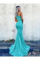 Outlet Sleeveless Velvet Sequin Mermaid Semi Formal Evening Dress Canada