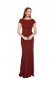 Outlet Cap Sleeves Stretch Crepe Keyhole Back Mermaid Burgundy Evening Dress Canada