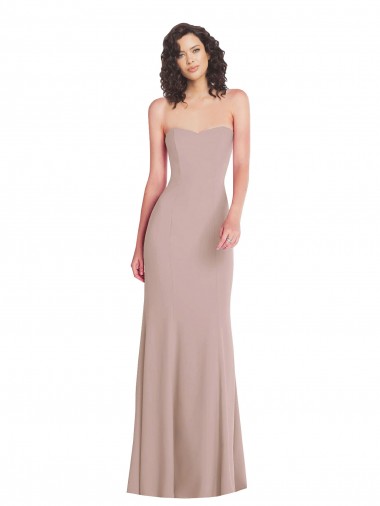 Outlet Sleeveless Stretch Crepe Mermaid Dusty Pink Evening Dresses Canada