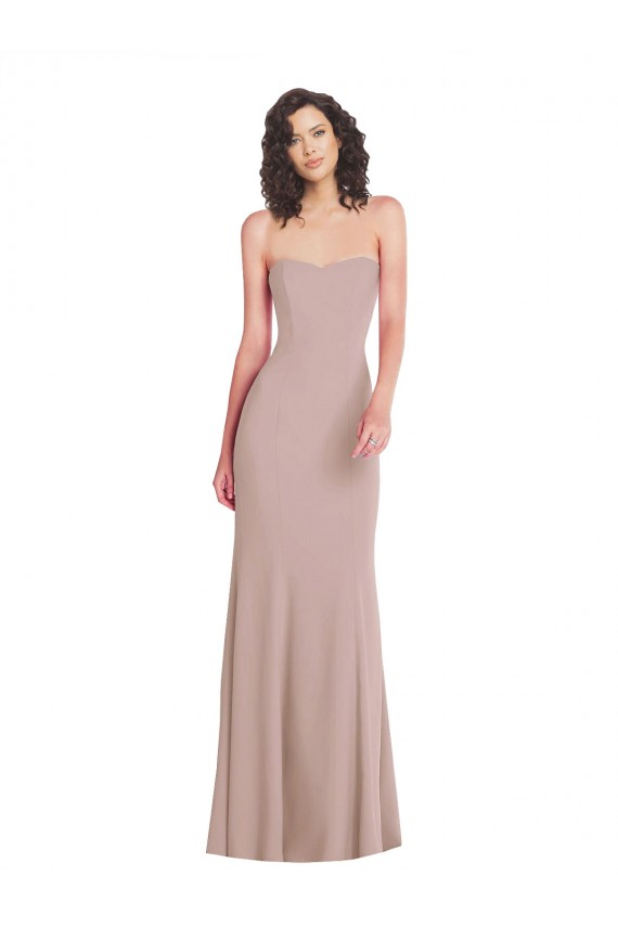 Outlet Sleeveless Stretch Crepe Mermaid Dusty Pink Evening Dresses Canada