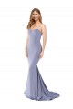 Outlet Sleeveless Stretch Crepe Low Back Mermaid Smoke Blue Evening Dress Canada