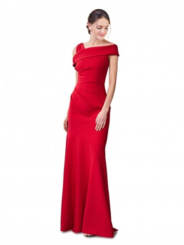 Outlet Sleeveless Stretch Crepe Mermaid Red Bridal Party Dress Canada