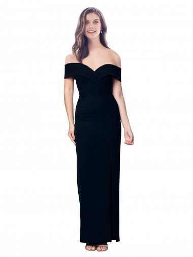 Outlet Sleeveless Stretch Crepe Mermaid Black Evening Dress Canada