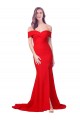 Outlet Sleeveless Stretch Crepe Mermaid Red Evening Dresses Canada