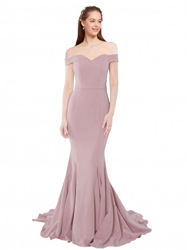 Outlet Sleeveless Stretch Crepe Mermaid Dusty Pink Sexy Evening Dress Canada