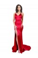 Outlet Sleeveless Stretch Satin Low Back Mermaid Red Sexy Evening Gown Canada