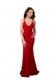 Outlet Sleeveless Lace Low Back Mermaid Red Evening Dress Canada