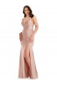Outlet Sleeveless Silky Satin Mermaid Dusty Pink Plus Size Evening Dress Canada