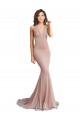 Outlet Sleeveless Spandex Low Back Mermaid Dusty Pink Sexy Evening Dress Canada