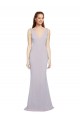 Outlet Sleeveless Stretch Crepe Keyhole Back Mermaid Arctic Lilac Evening Dress Canada