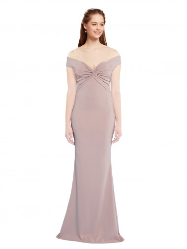 Outlet Sleeveless Stretch Crepe Keyhole Back Mermaid Dusty Pink Evening Dress Canada