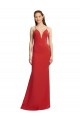 Outlet Sleeveless Stretch Crepe Open Back Mermaid Red Evening Dress Canada
