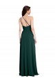 Outlet Sleeveless Stretch Crepe Open Back A-Line Midnight Green Evening Dress Canada