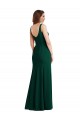 Outlet Sleeveless Stretch Crepe Trumpet Midnight Green Maxi Evening Dress Canada