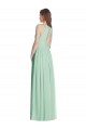 Outlet Sleeveless Soft Chiffon Open Back A-Line Mint Green Maxi Evening Dress Canada