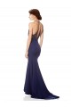 Outlet Sleeveless Crepe Mermaid Navy Blue Evening Dress Canada