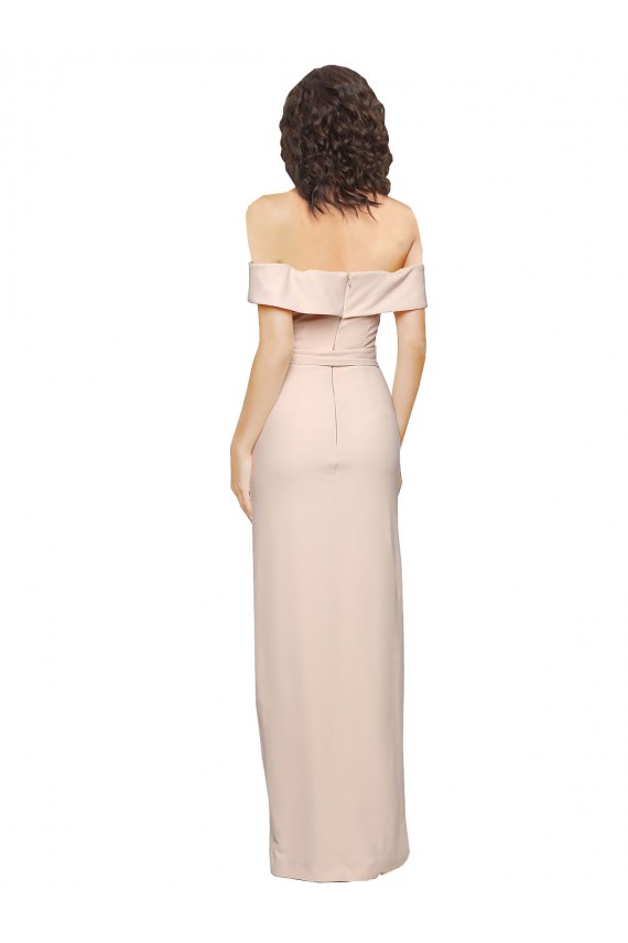 Outlet Sleeveless Stretch Crepe Low Back Mermaid Nude Evening Dress Canada