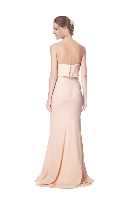 Outlet Sleeveless Stretch Crepe Mermaid Nude Maxi Evening Dress Canada