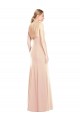 Outlet Sleeveless Stretch Crepe Open Back Trumpet Nude Semi Formal Evening Dress Canada