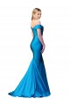 Outlet Sleeveless Satin Mermaid Peacock Blue Evening Dress Canada