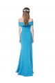 Outlet Sleeveless Stretch Crepe Sheath Peacock Blue Evening Dress Canada