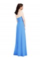 Outlet Sleeveless Stretch Crepe Low Back Trumpet Peacock Blue Semi Formal Evening Dress Canada