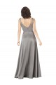 Outlet Sleeveless Silky Satin A-Line Pearl Grey Evening Dress Canada