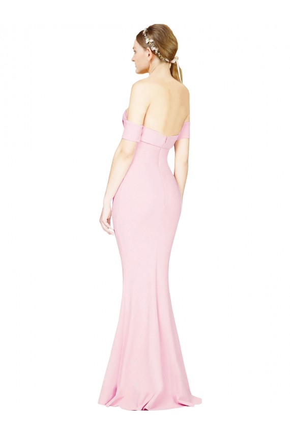 Outlet Sleeveless Stretch Crepe Low Back A-Line Pink Evening Dresses Canada