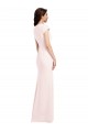 Outlet Cap Sleeves Stretch Crepe A-Line Pink Evening Dress Canada