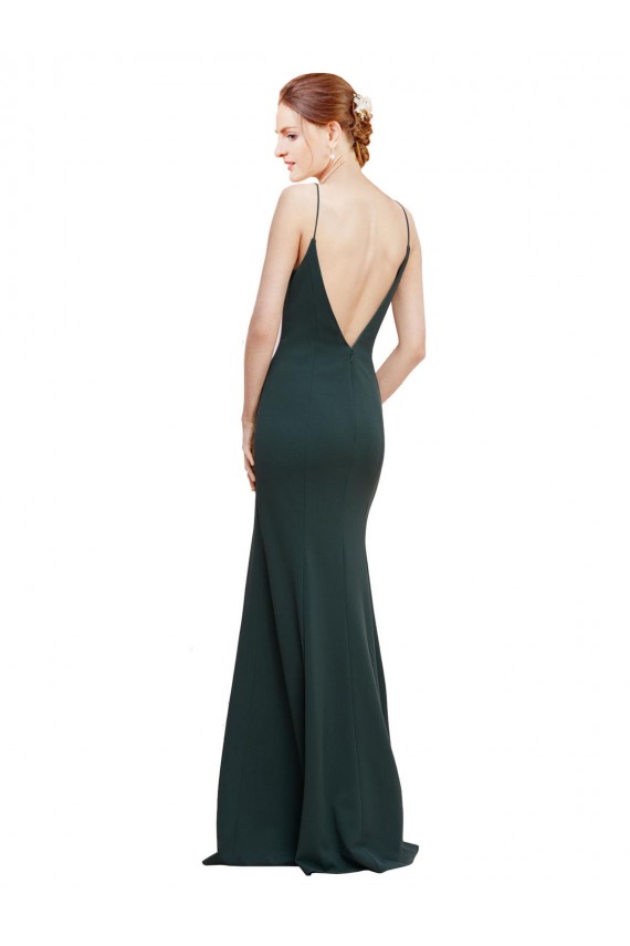 Outlet Sleeveless Stretch Crepe V-Back A-Line Pink Evening Gown Canada