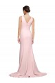 Outlet Sleeveless Stretch Crepe V-Back A-Line Pink Semi Formal Evening Gown Canada