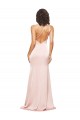 Outlet Sleeveless Silky Satin Low Back Sheath Pink Evening Dress Canada